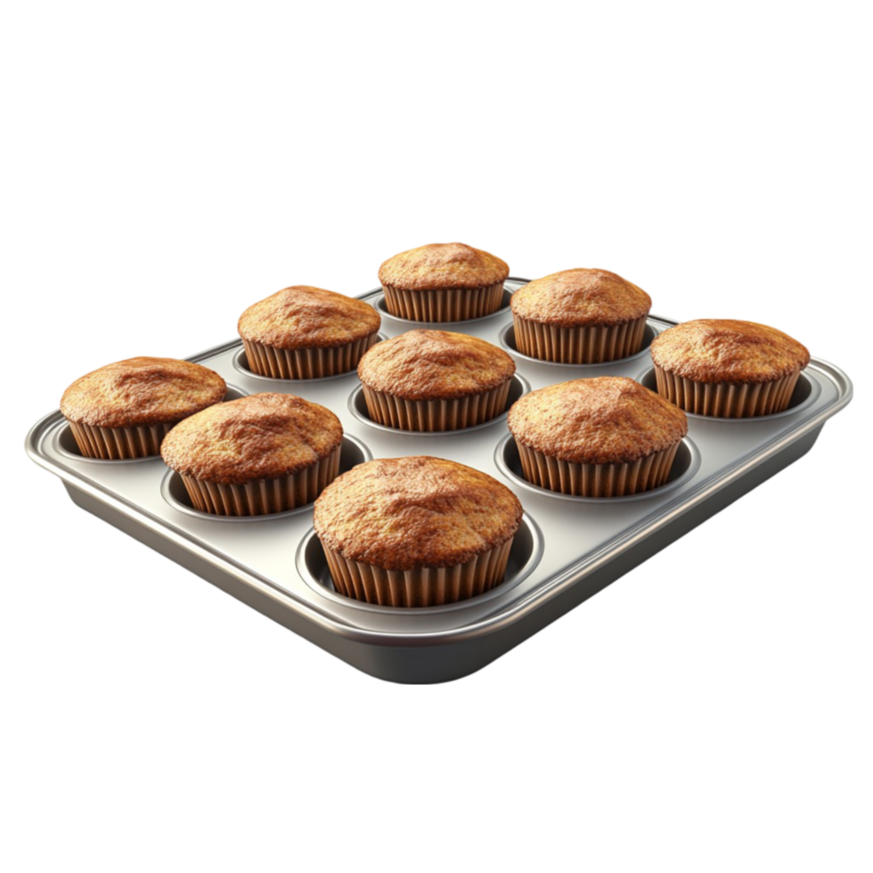 Delicious Muffins Tray on Transparent Background png