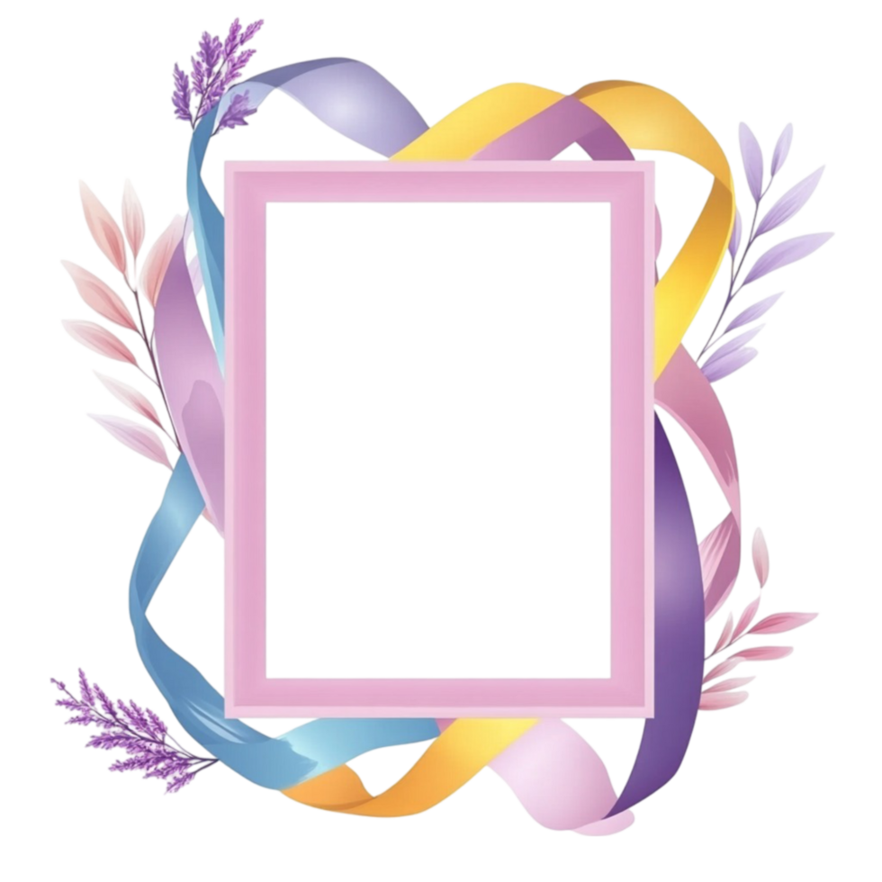 Botanical Decorative Frame On Transparent Background png