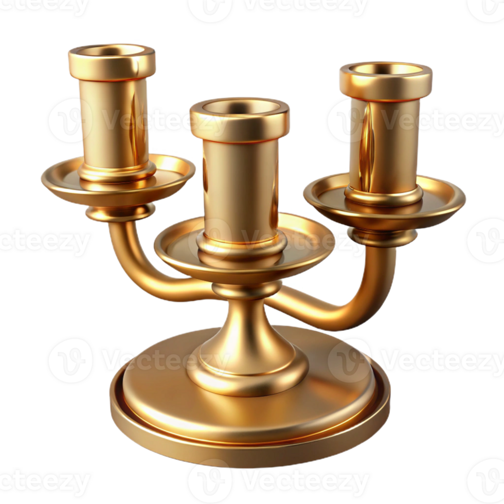 Golden Candelabra with Three Holders png