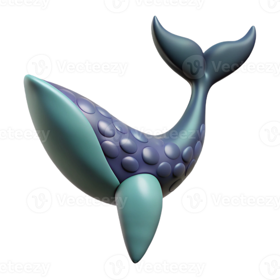 3D Render of a Blue Whale png