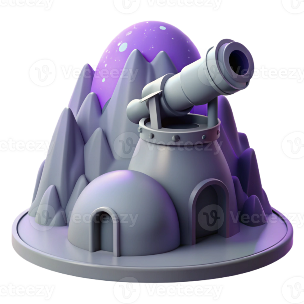 3D Render of Mountaintop Observatory png