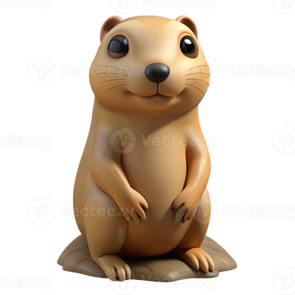 Cute 3D Cartoon Gopher Illustration png