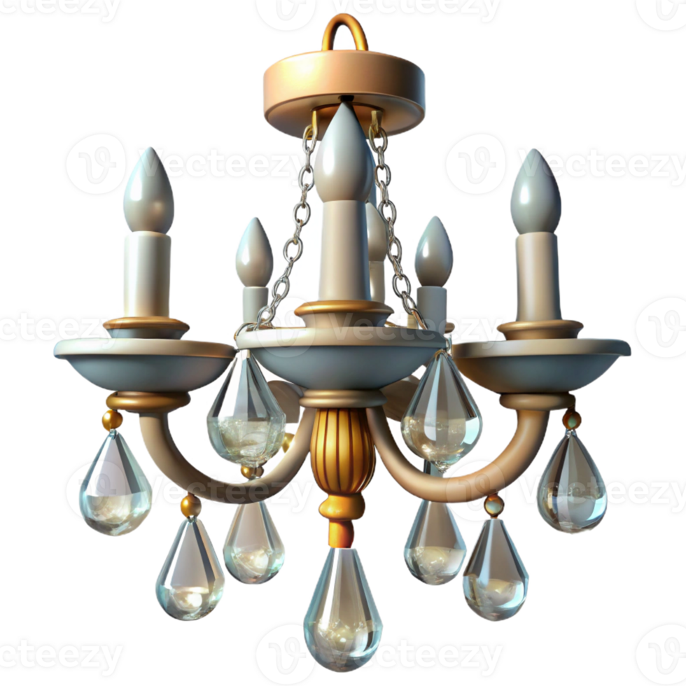 3D Model of a Chandelier with Crystal Drops png