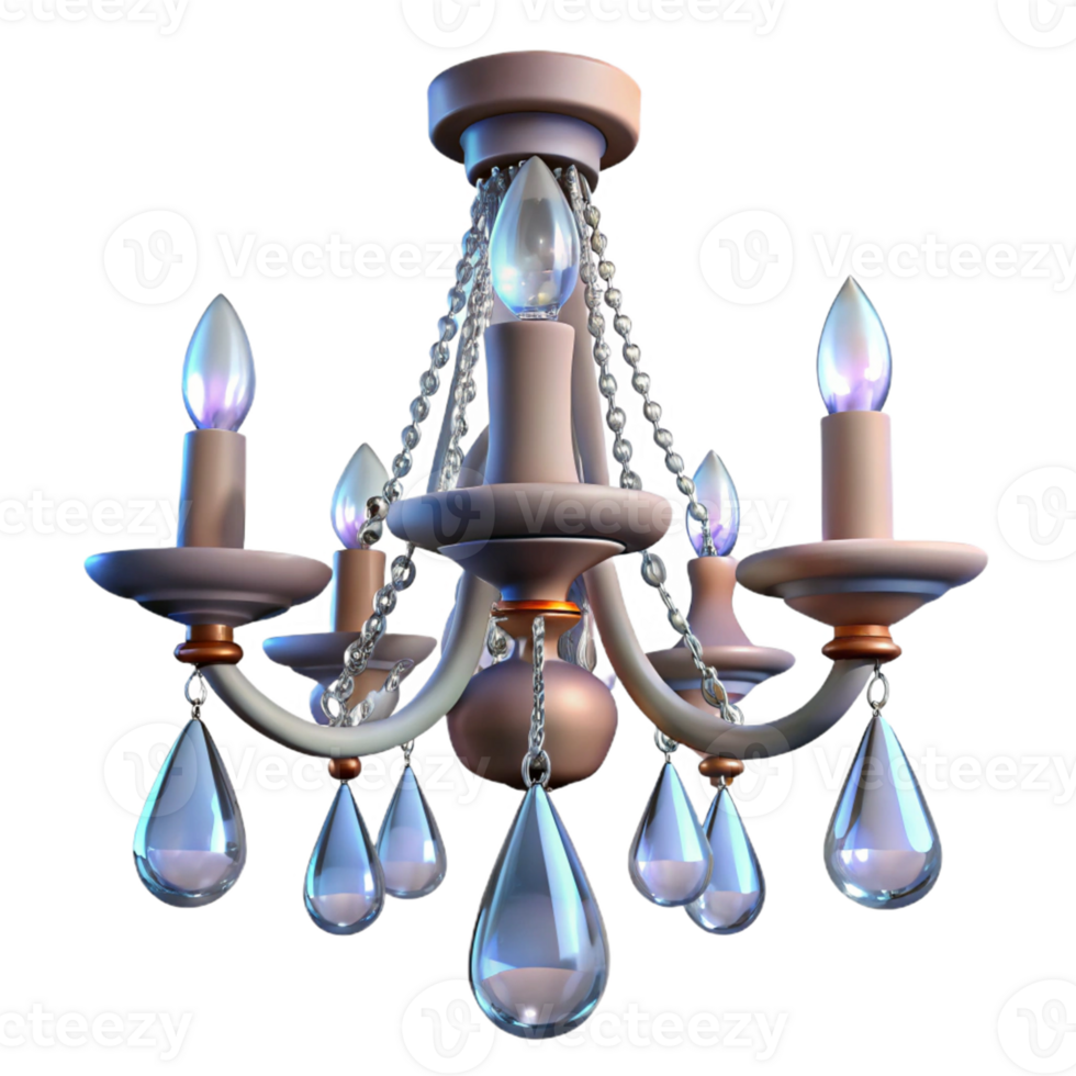 Crystal Chandelier with Teardrop Pendants png