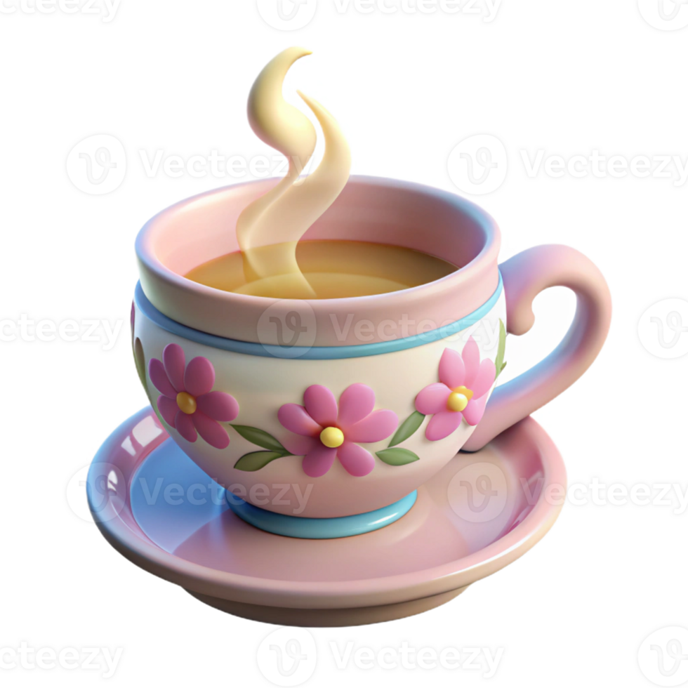 Floral Teacup Illustration png