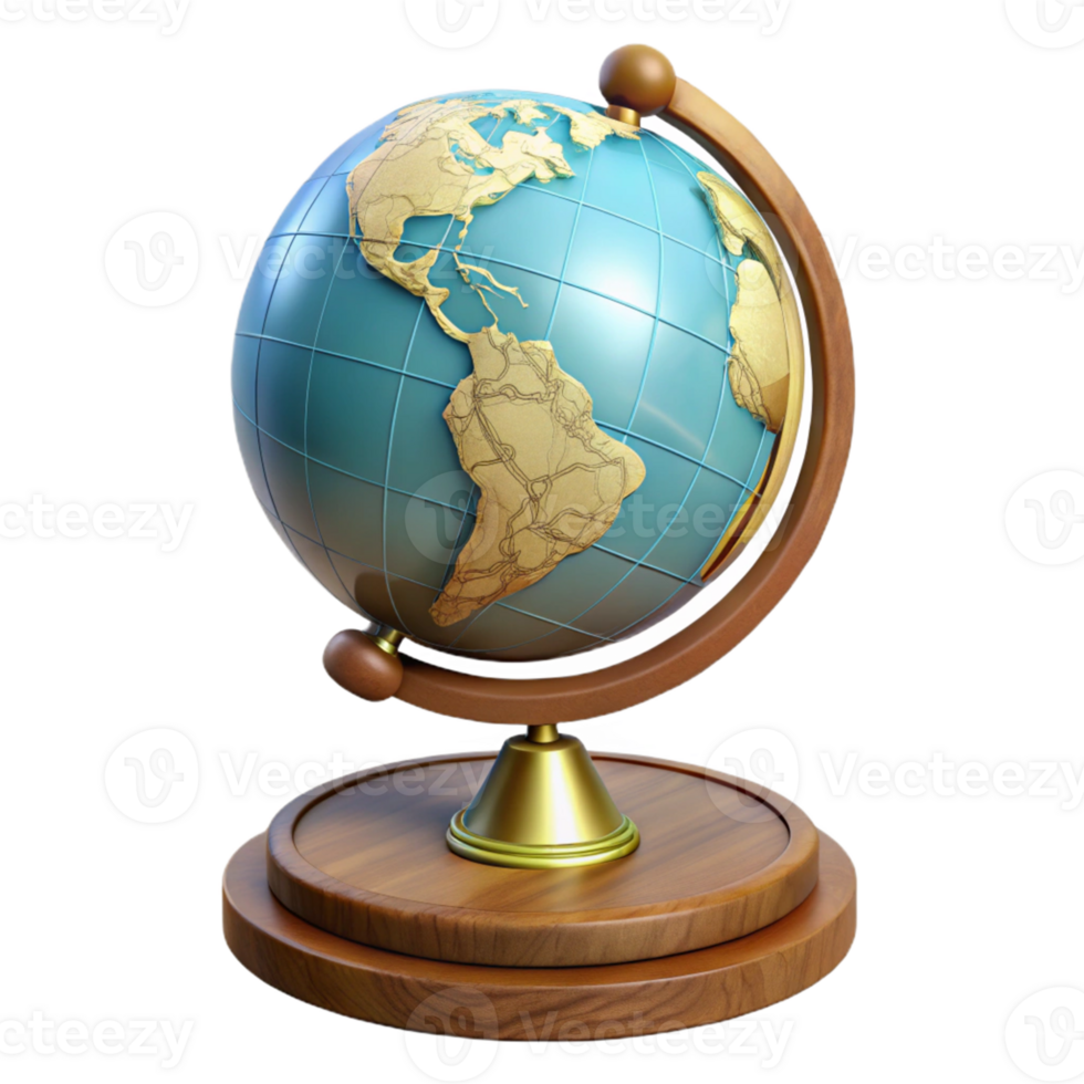 3D Render of a Classic Globe png