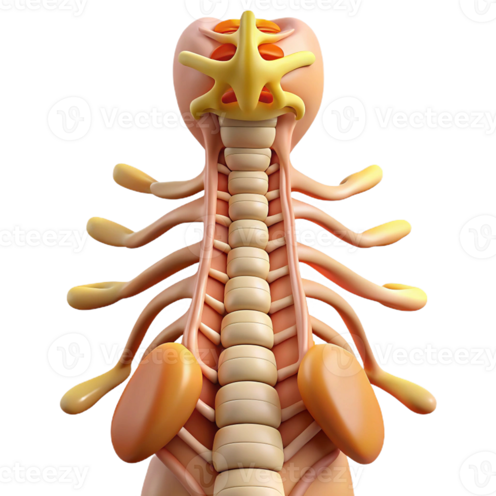 3D Model of Human Spinal Cord Anatomy png