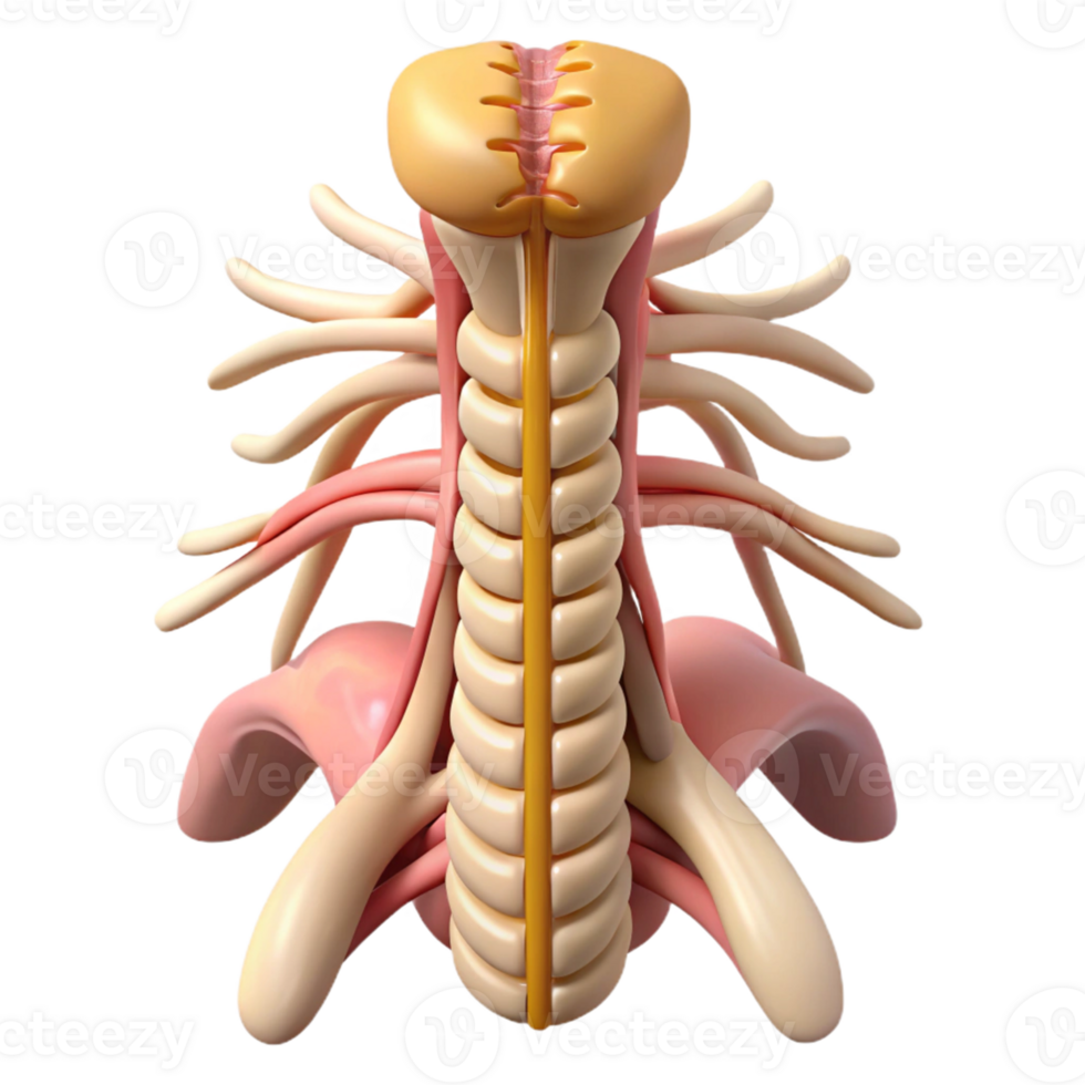 3D Render of Human Spinal Cord Anatomy png