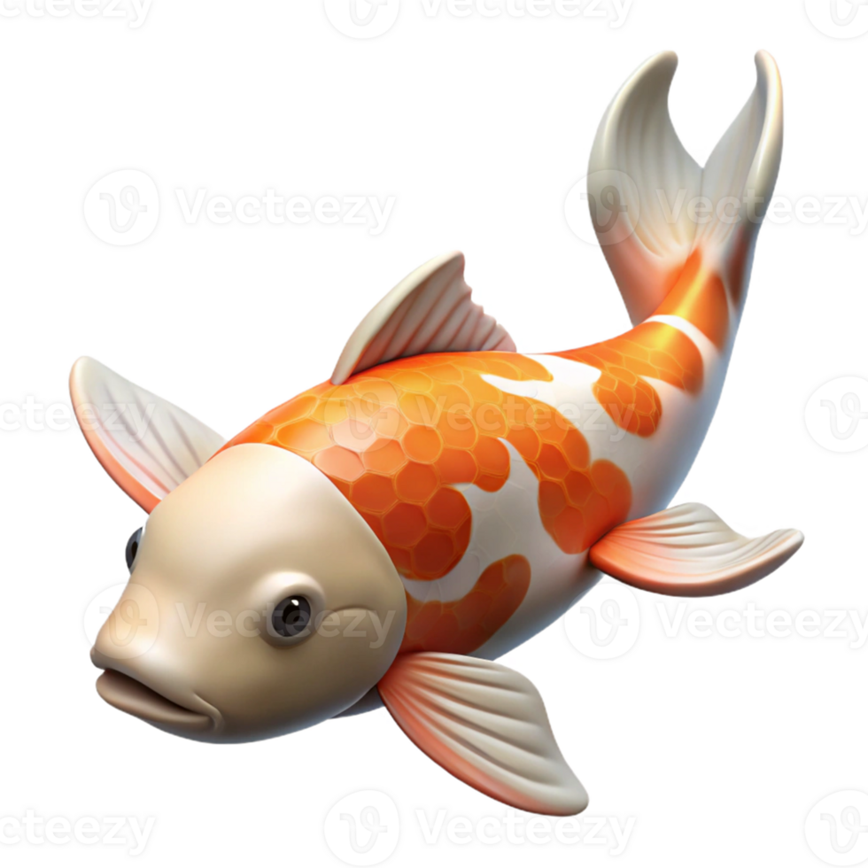 3D Render of a Koi Fish png