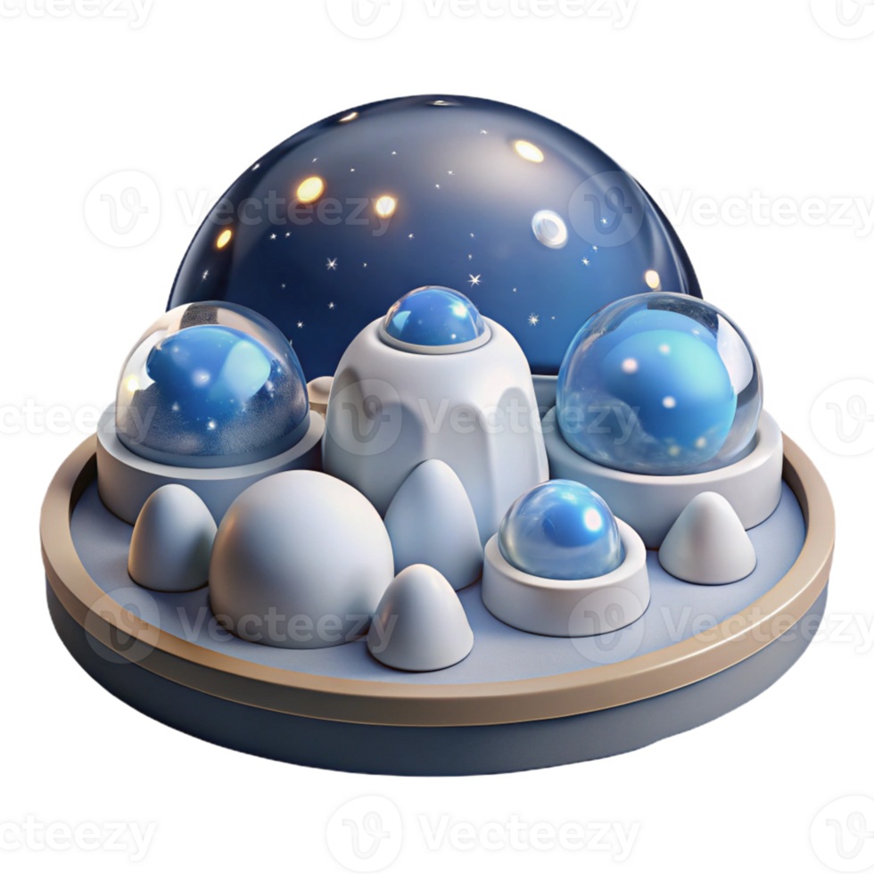 3D Abstract Art with Spheres and Stars png
