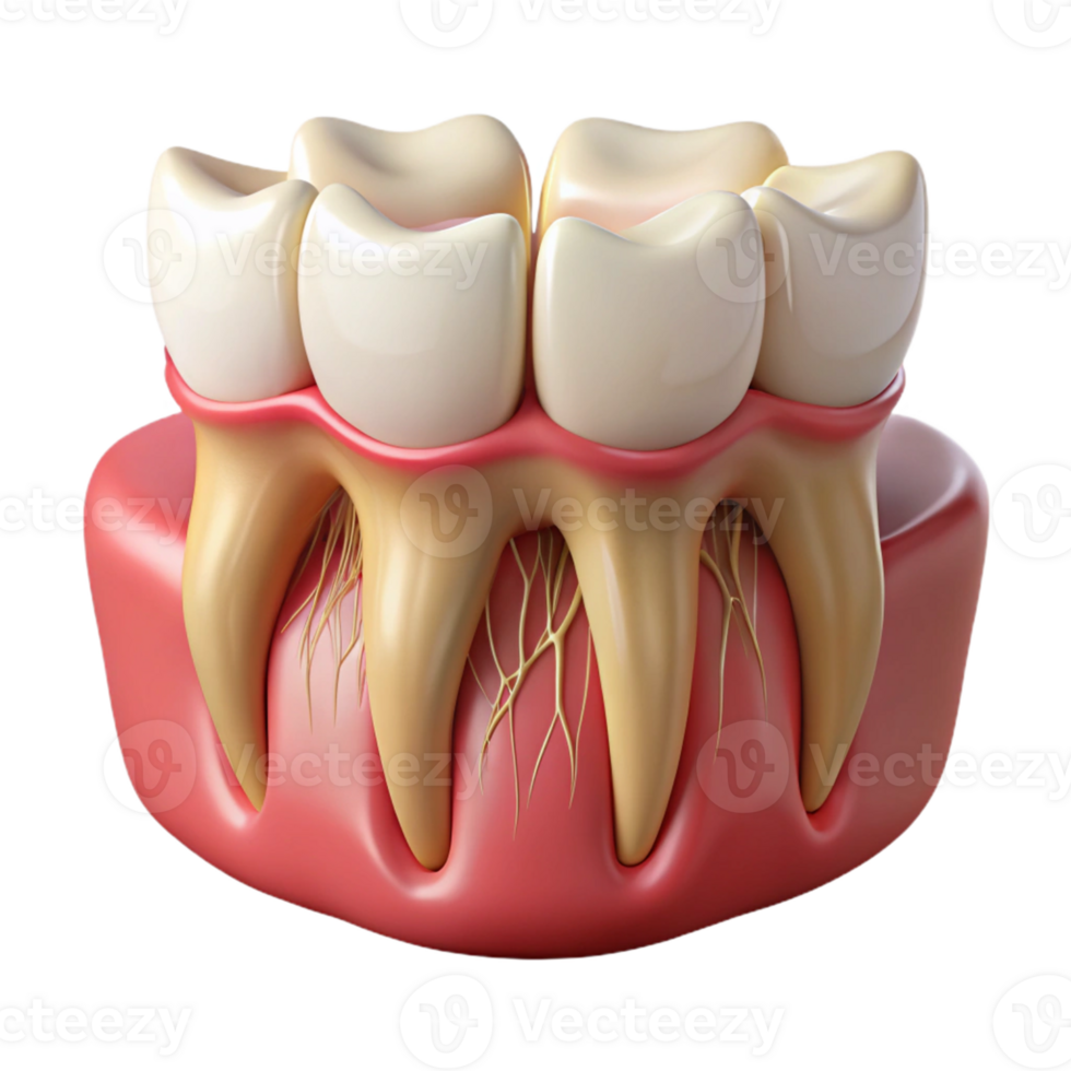 3D Illustration of Human Teeth Roots png