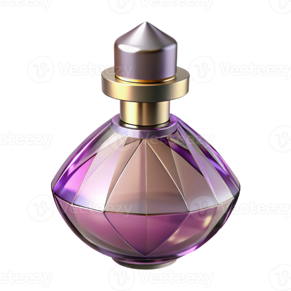 Purple Diamond Perfume Bottle 3D Render png