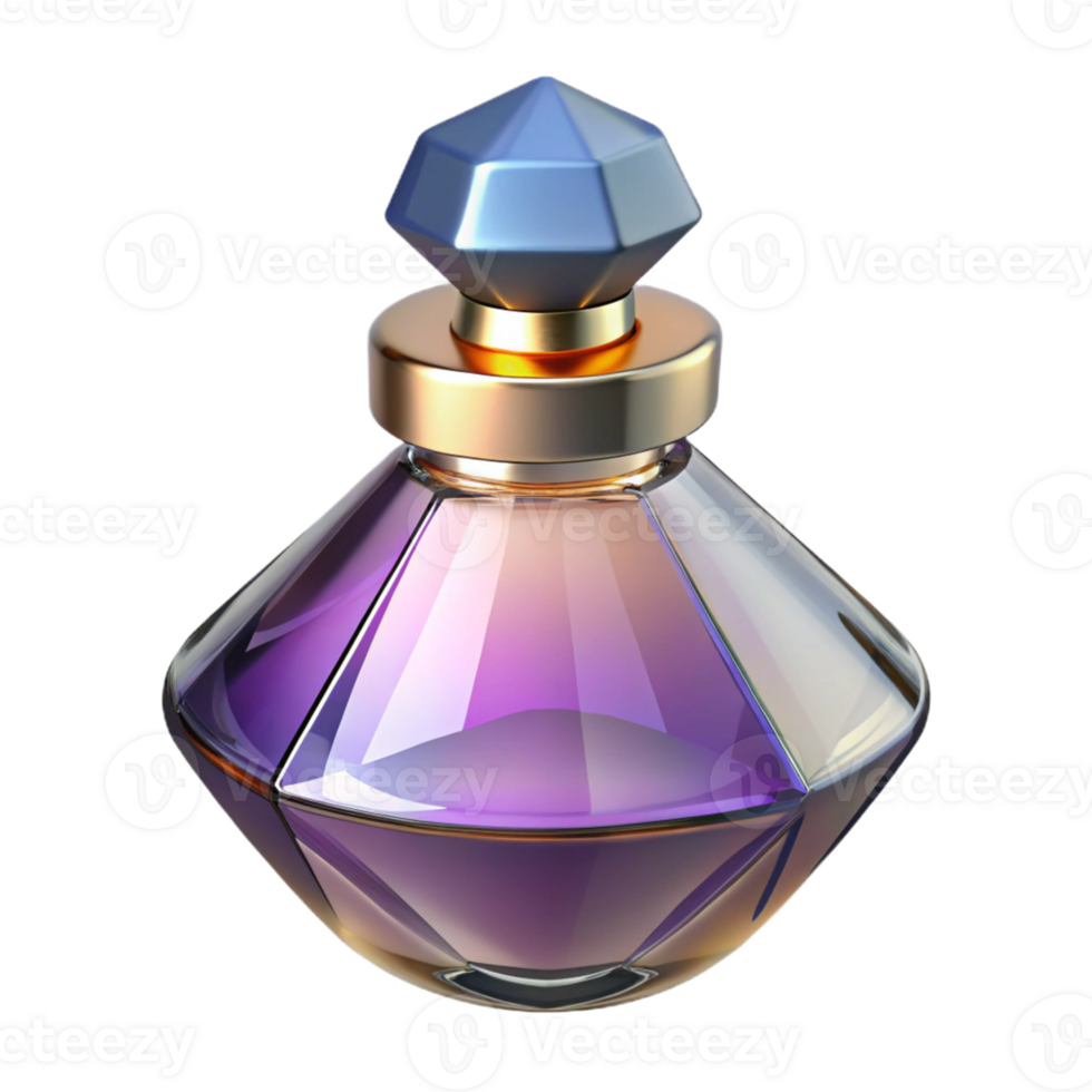 3D Rendered Glass Bottle with Purple Liquid png
