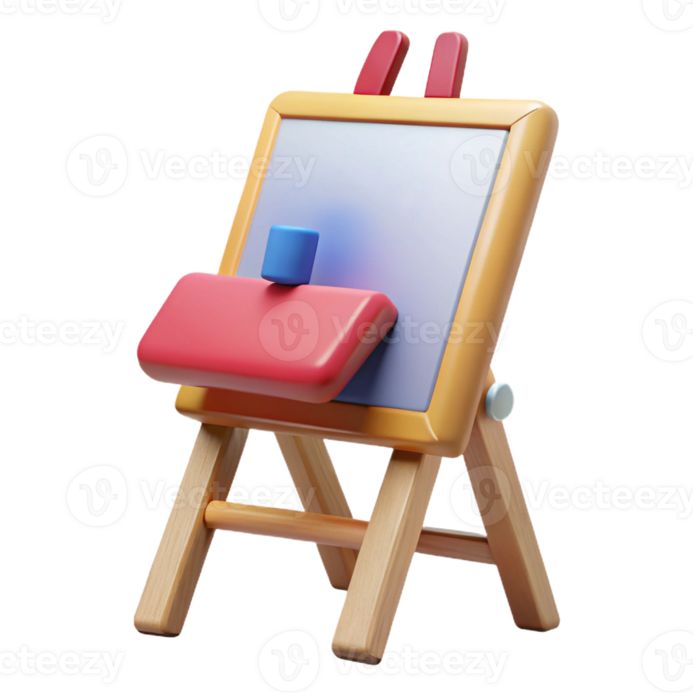 3D Rendered Wooden Easel png