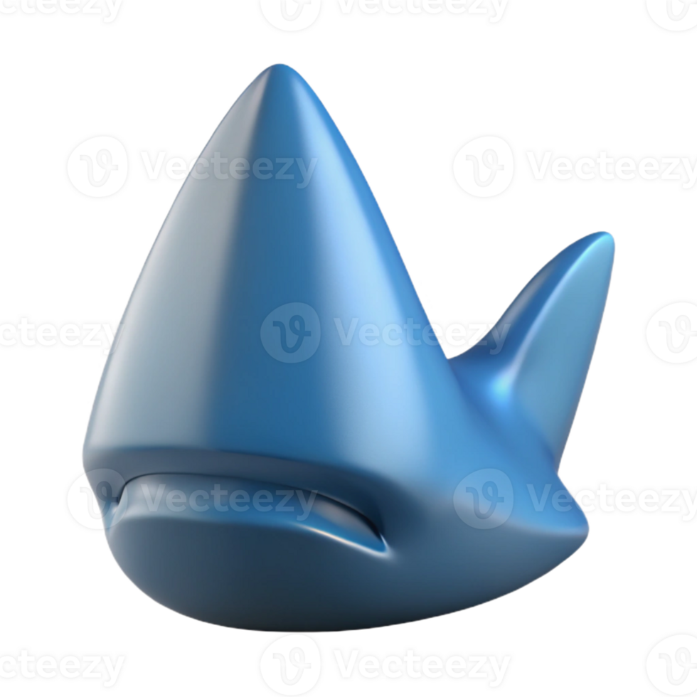 Blue 3D Shark Illustration png