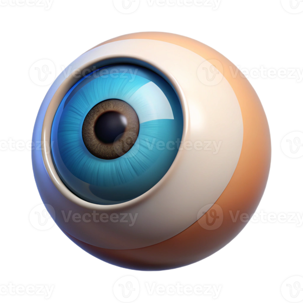 3D Render of a Cartoon Eye png