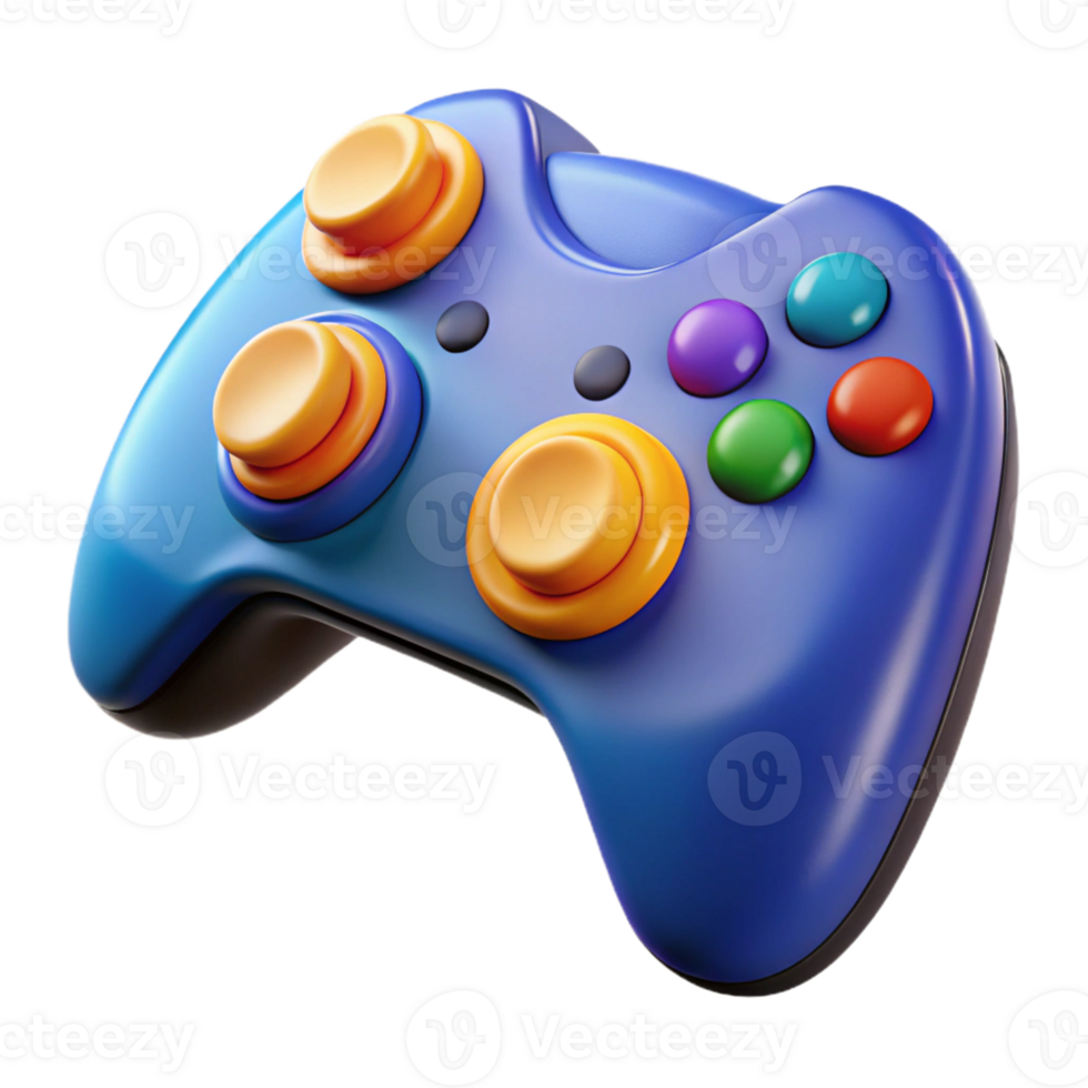 Colorful Game Controller 3D Render png