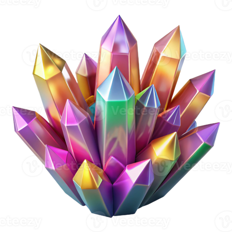 3D Crystal Cluster Abstract Background png