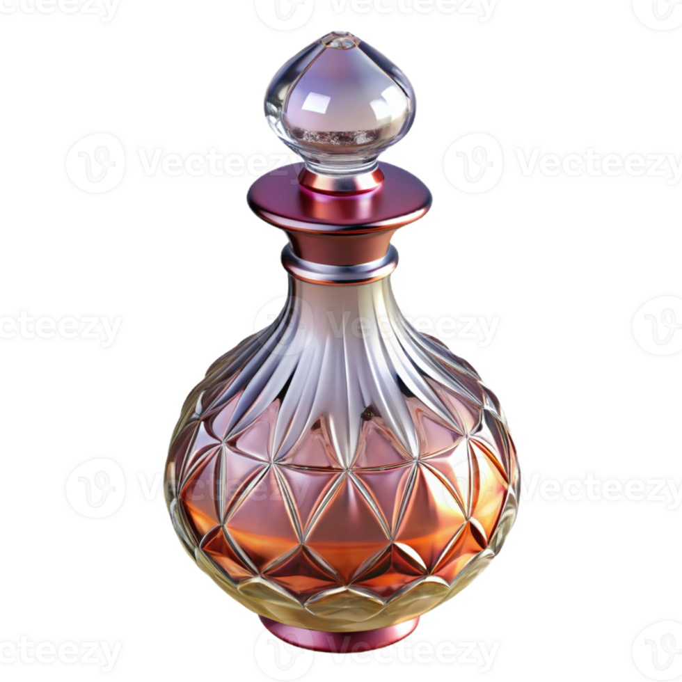 Crystal Perfume Bottle with Geometric Design png