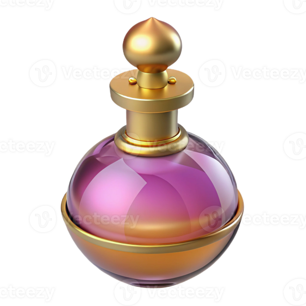 Gold and Purple Glass Bottle png
