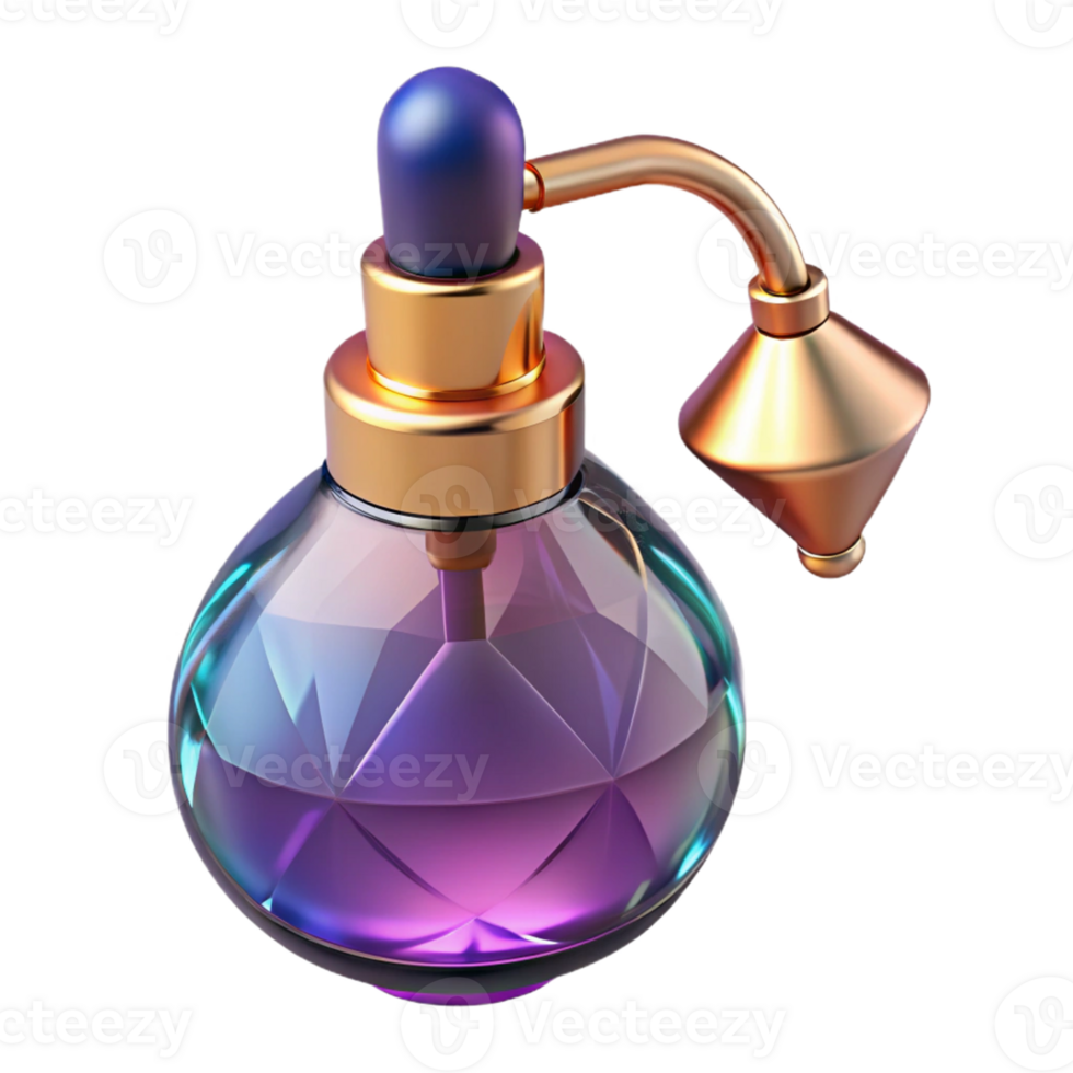 Vintage Perfume Bottle with Geometric Design png