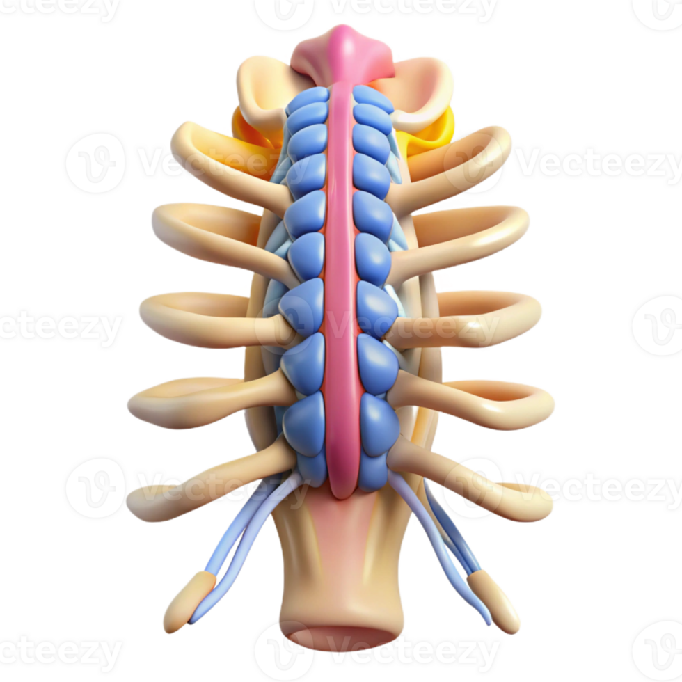 3D Model of Spinal Cord Anatomy png