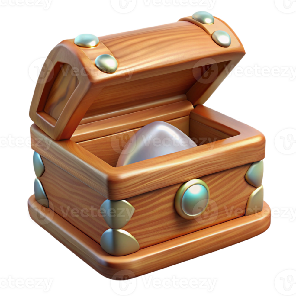 Wooden Chest With Pearl png