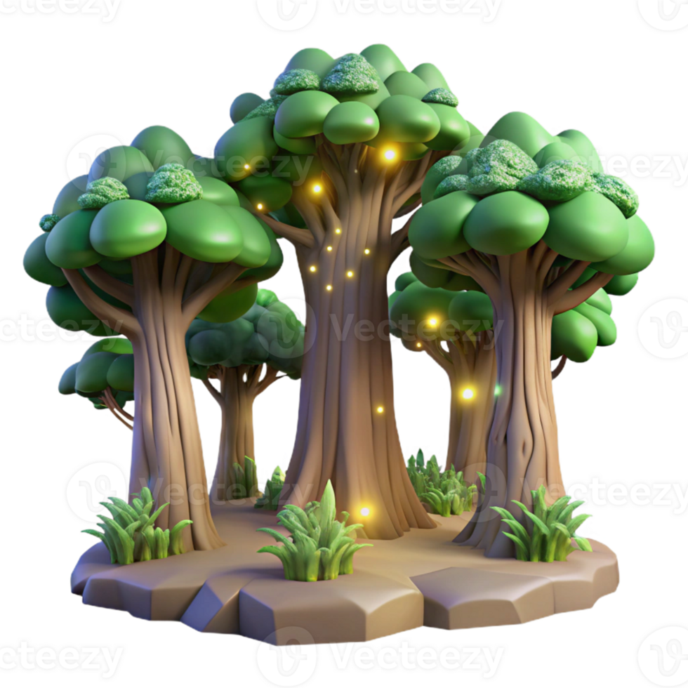 3D Render of Enchanting Forest Scene png