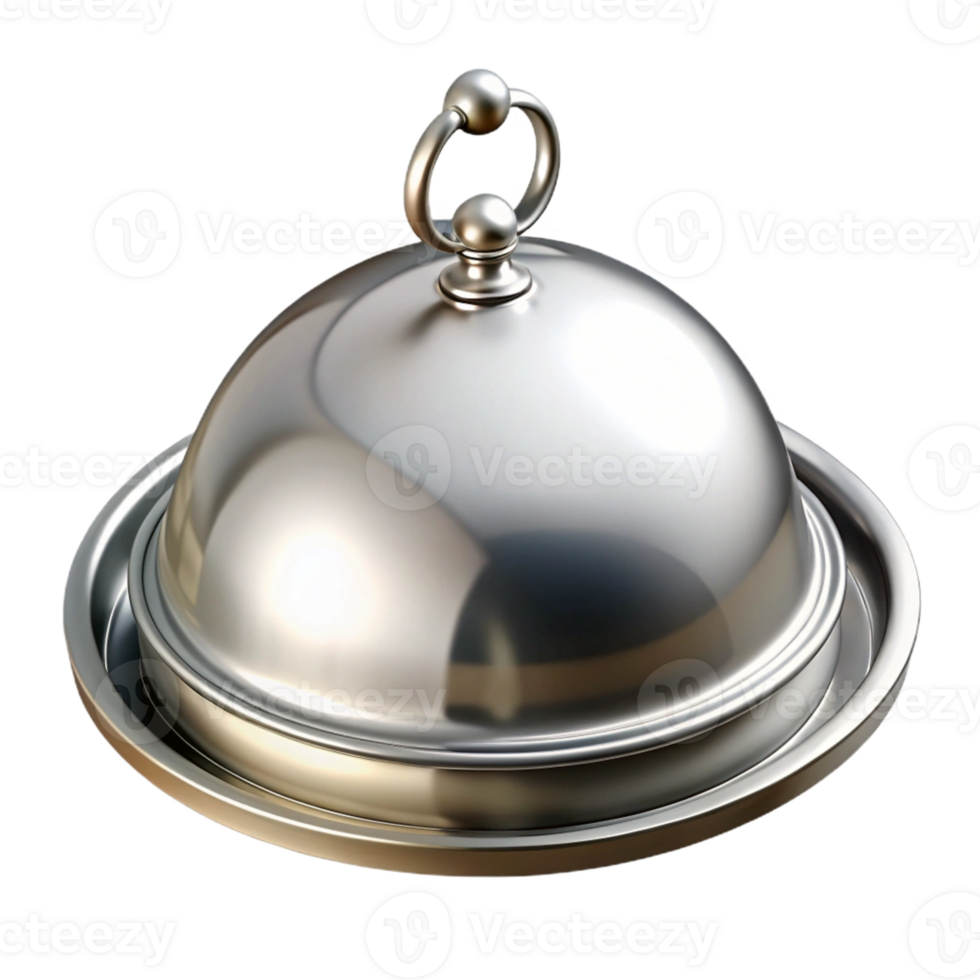 Silver Dome Cover with Handle png