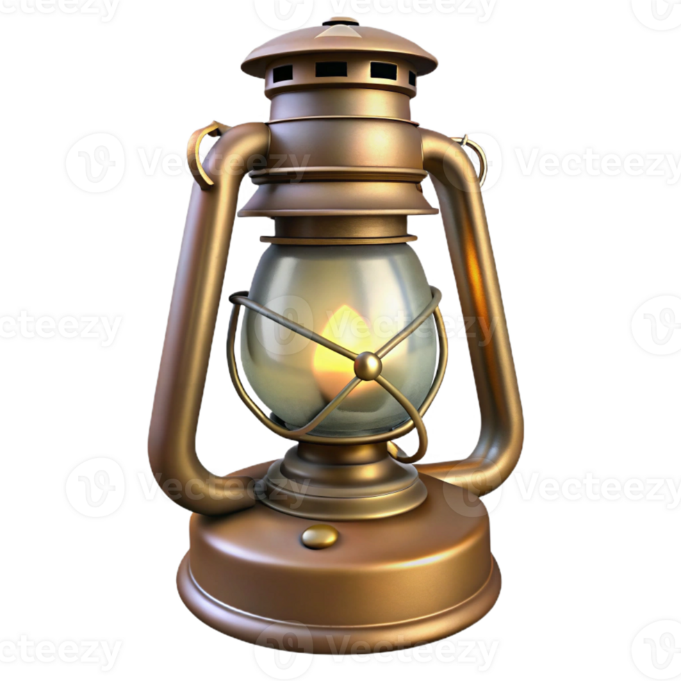 Brass Lantern with Flame png