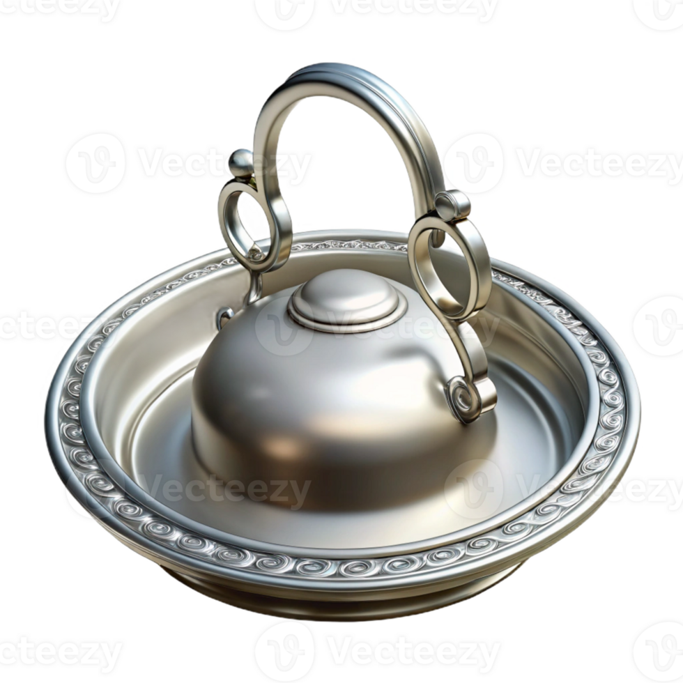 Ornate Silver Serving Dish with Lid png