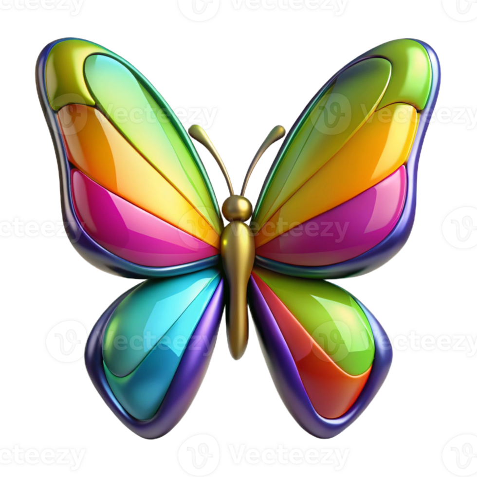 Colorful 3D Butterfly Design png