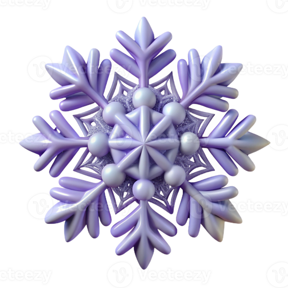 Purple 3D Snowflake Illustration 55063417 PNG