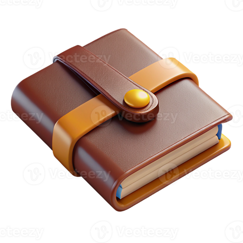 Leather Bound Book with Golden Clasp png