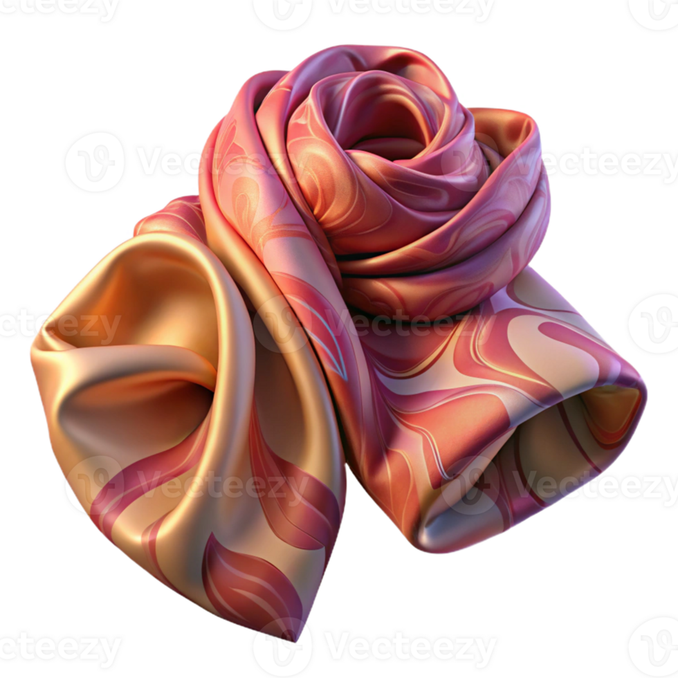 Abstract 3D Illustration of Swirling Fabric png