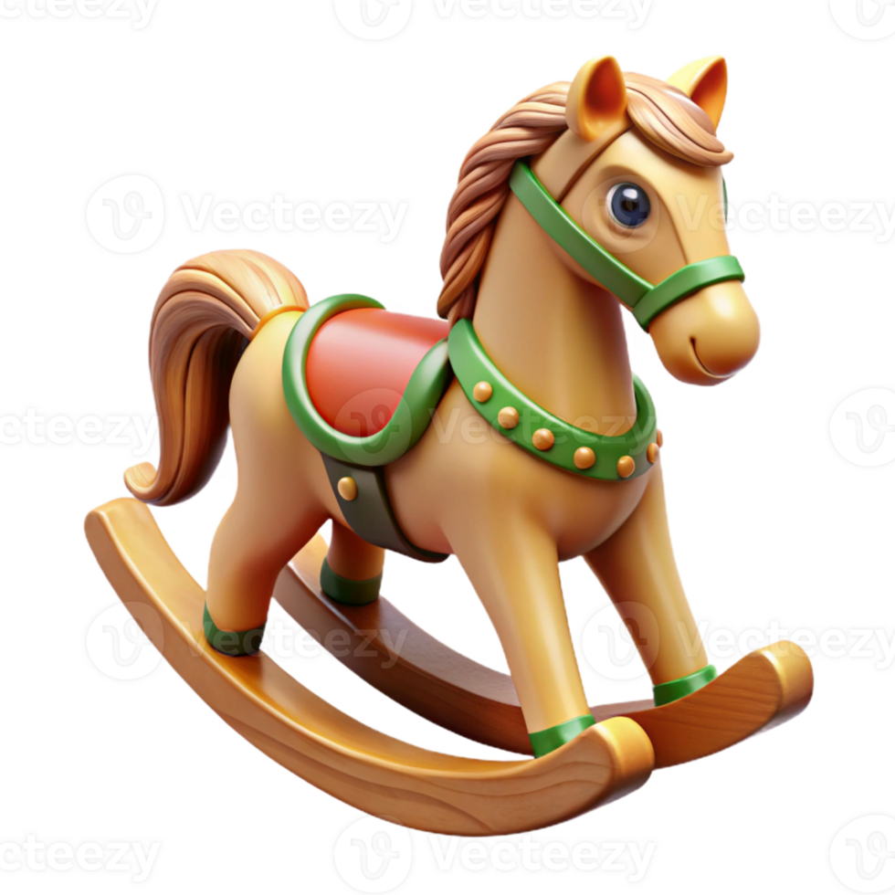 Cute Rocking Horse 3D Model png