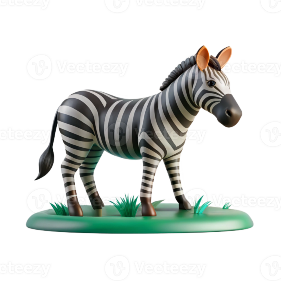Cute Zebra 3D Model png