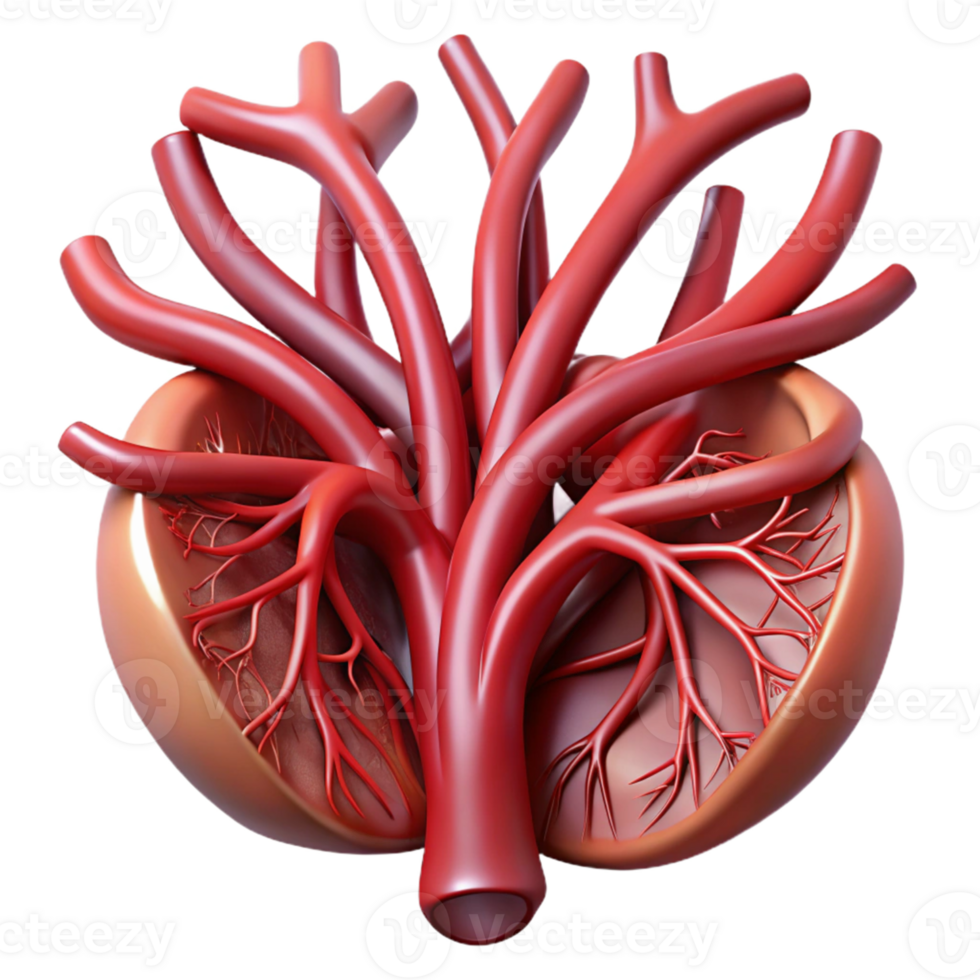 3D Render of Human Kidney Anatomy png