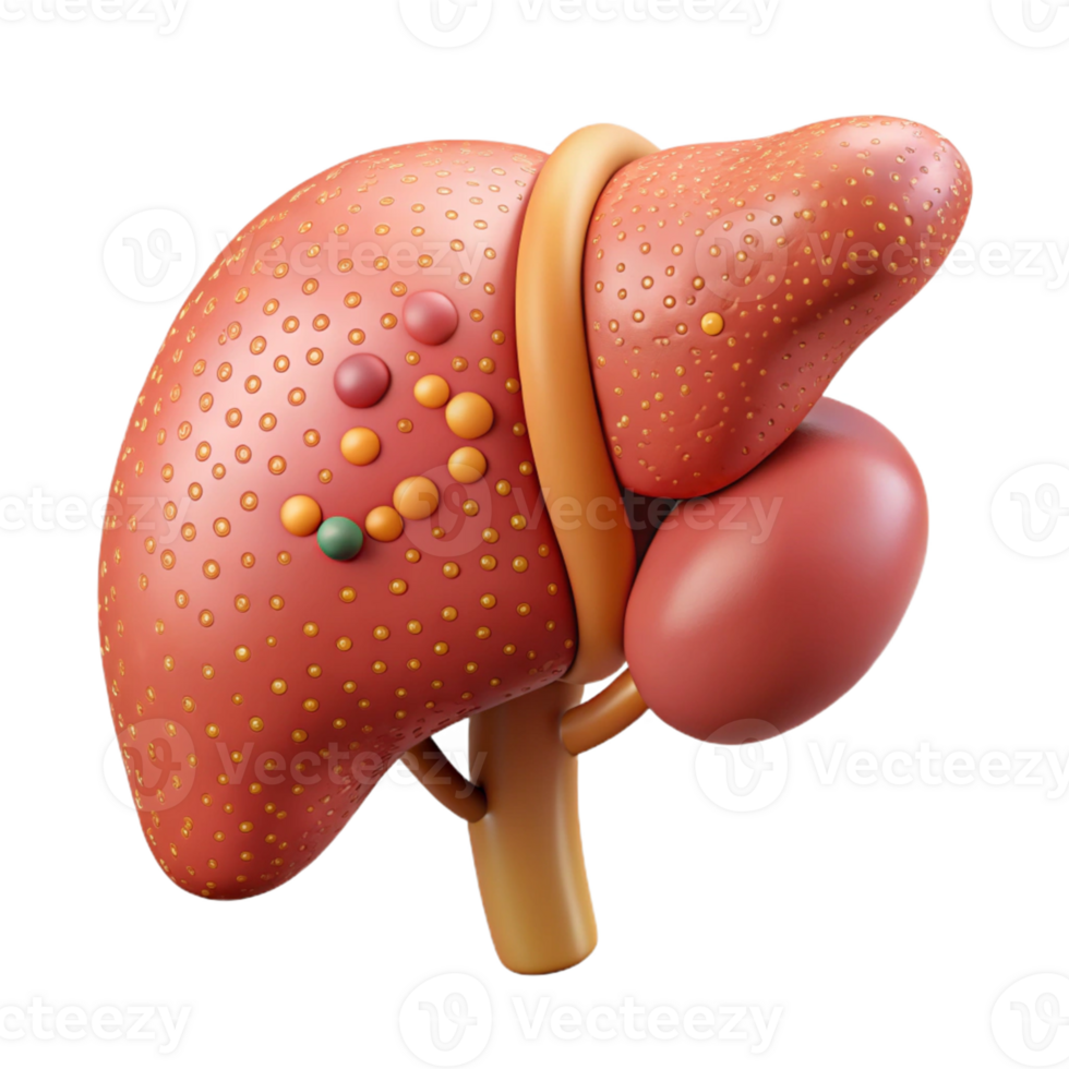 3D Model of a Liver with Gallbladder png