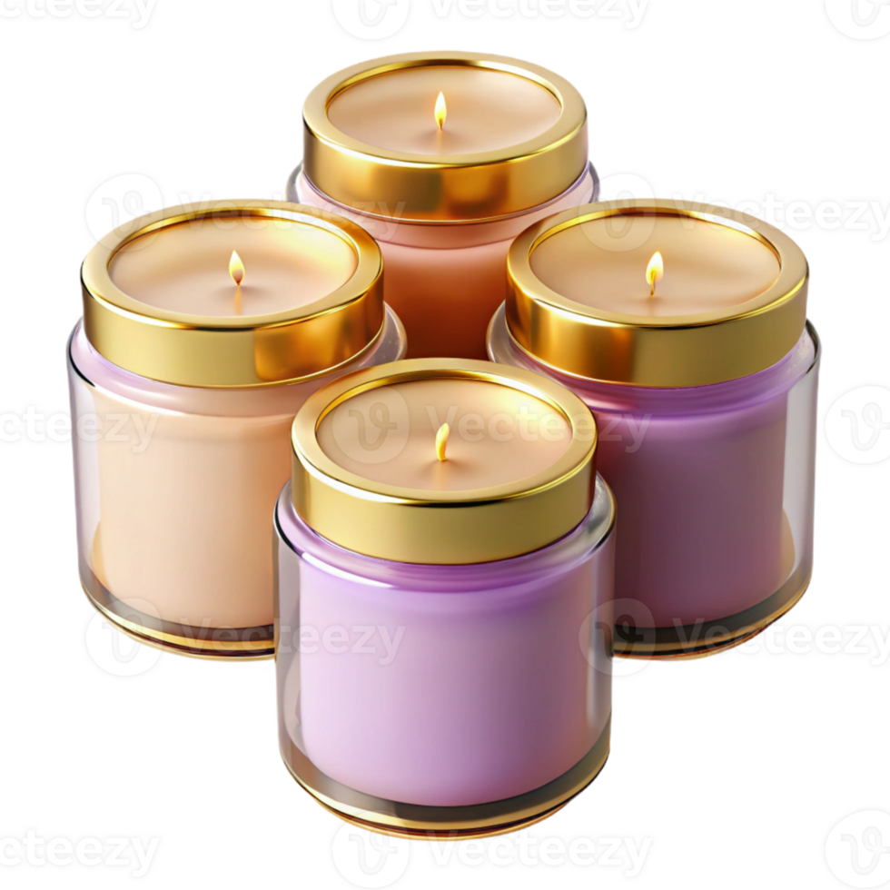 Scented Candles with Golden Lids png