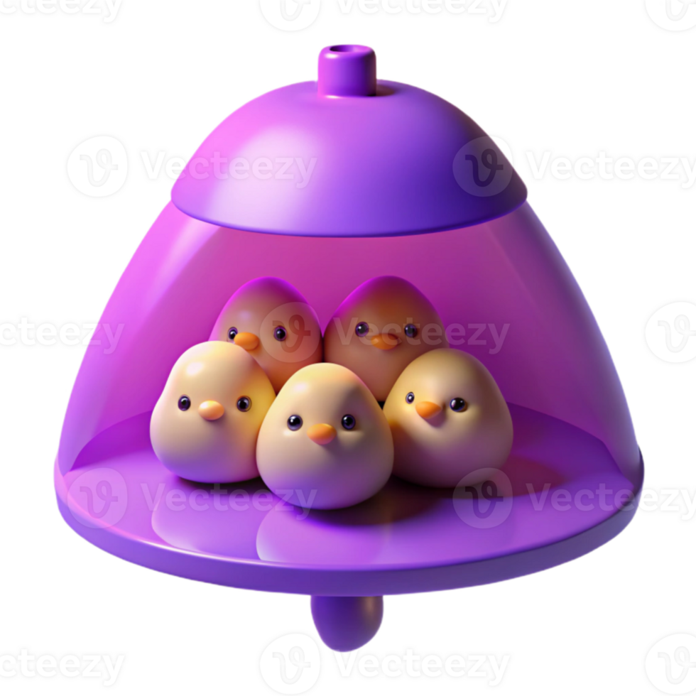 Purple Dome with Yellow Chick Figurines png