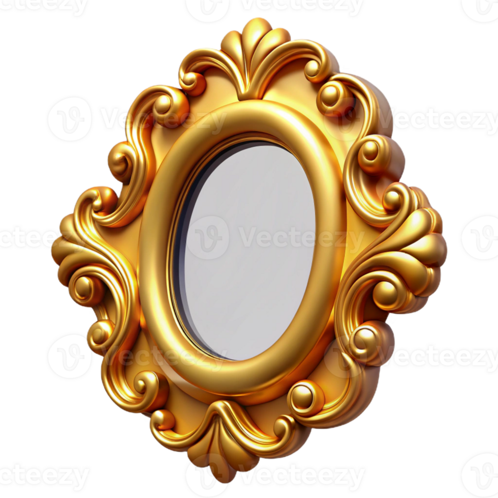 Ornate Gold Frame with Empty Center png