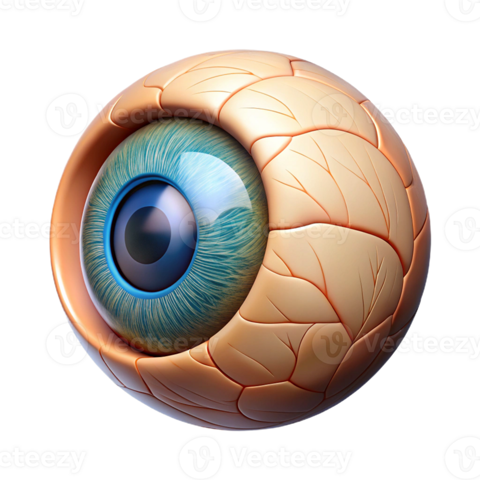 3D Rendered Eye with Skin Texture png