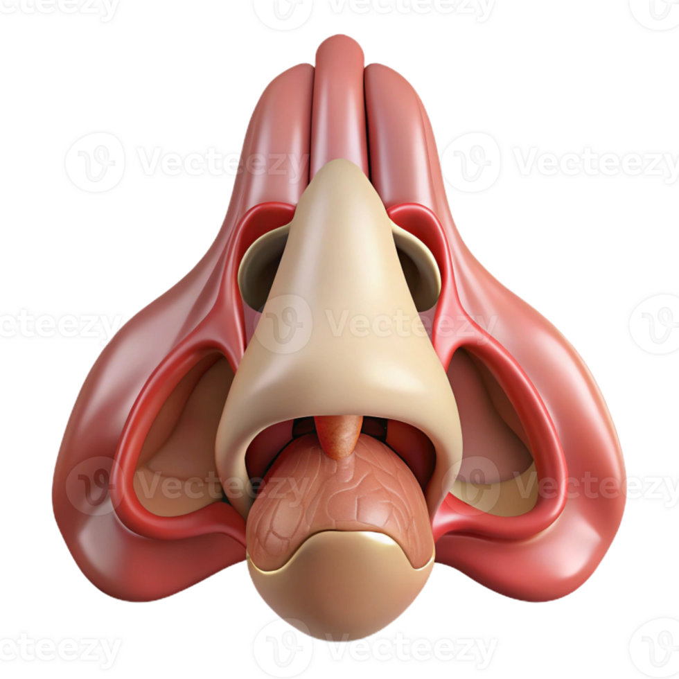 3D Render of Human Nasal Cavity and Tongue png