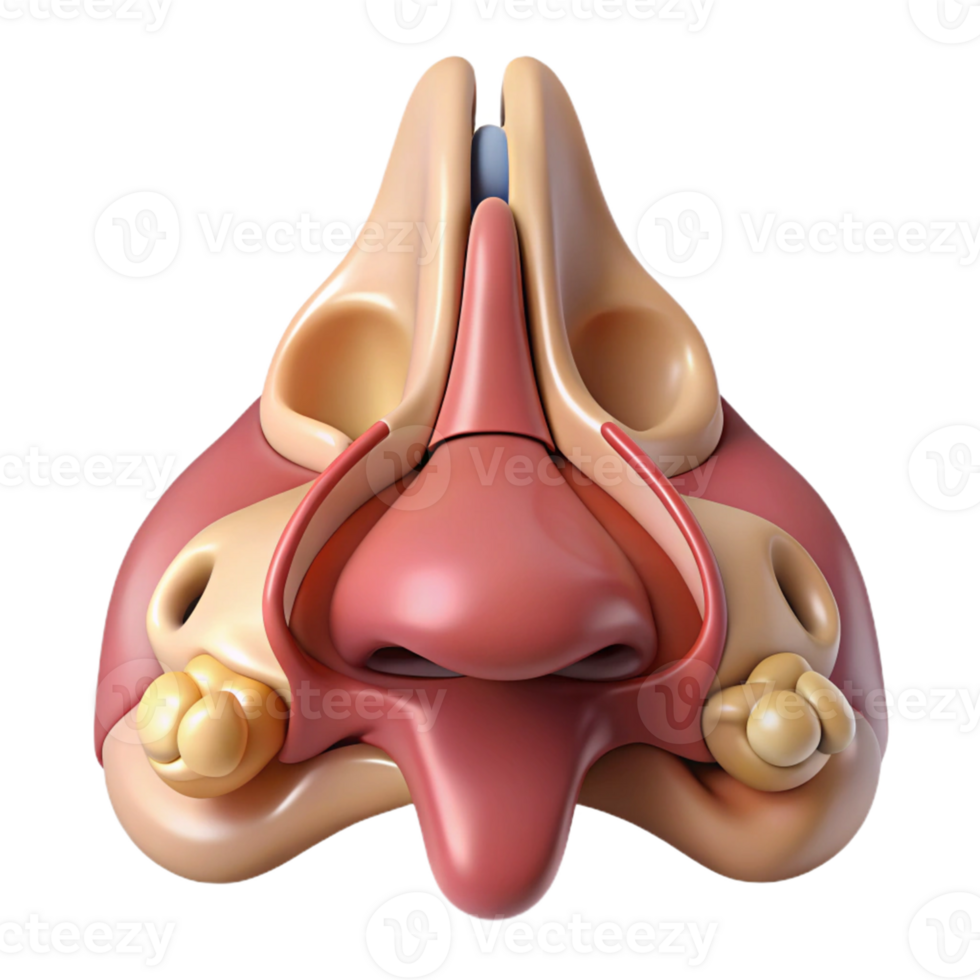 3D Render of a Human Nose png