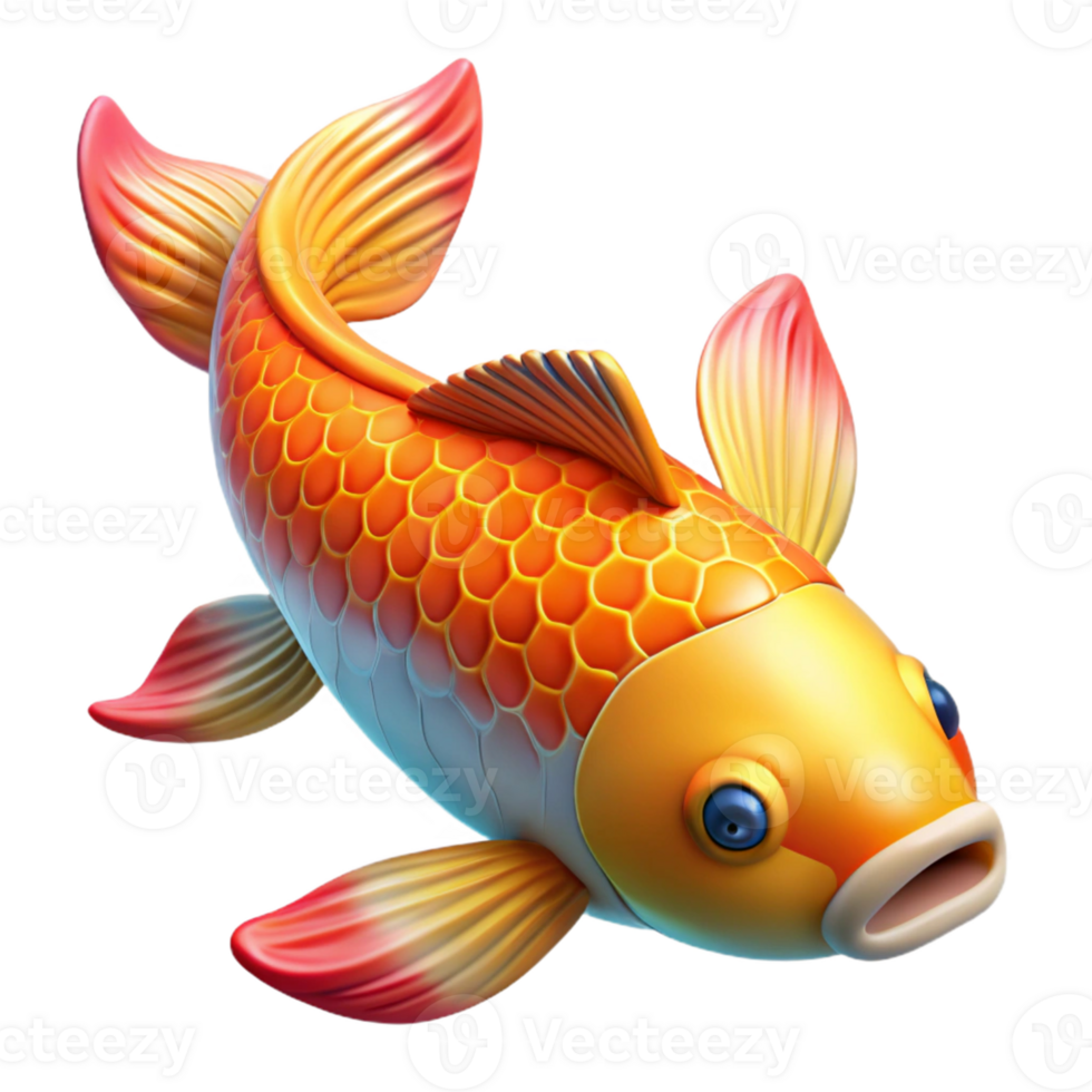 3D Render of a Goldfish png
