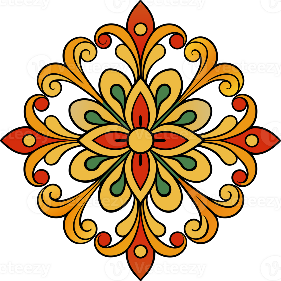 A colorful flower design on png