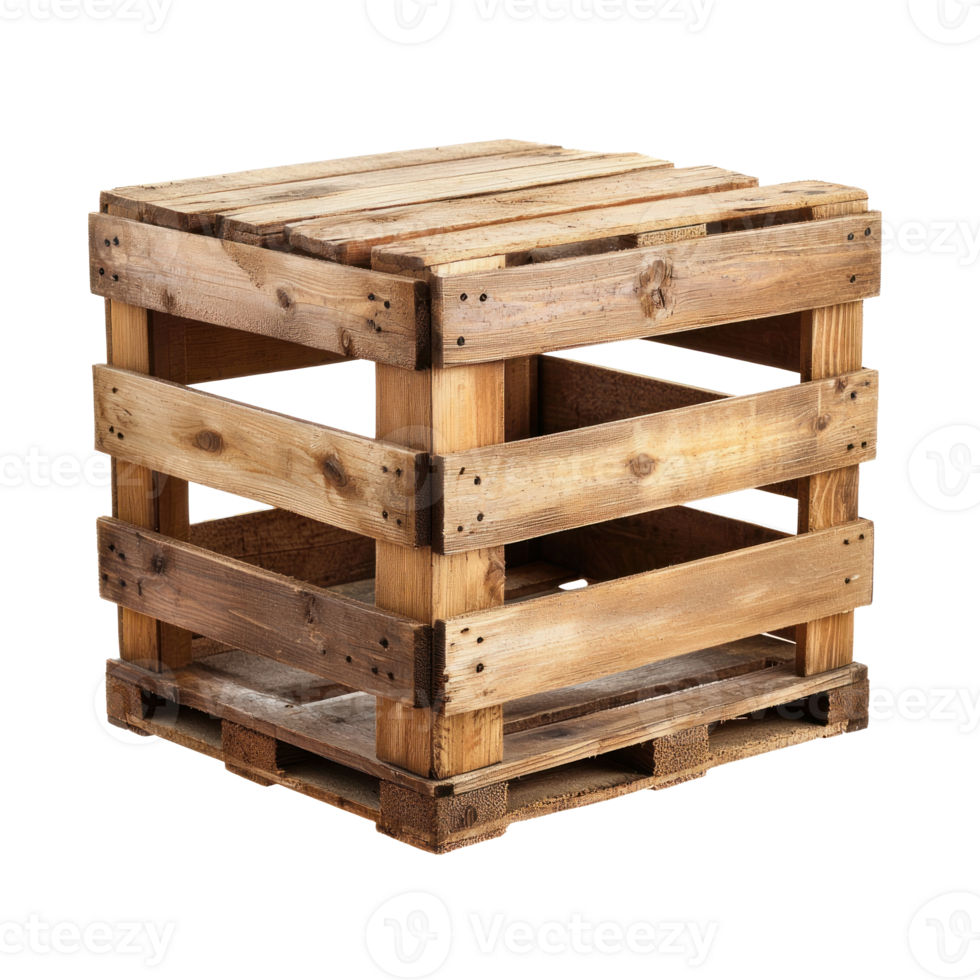 New Wooden Crates isolate on transparent background png