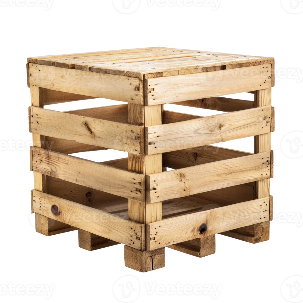 a wooden crate on a transparent background png