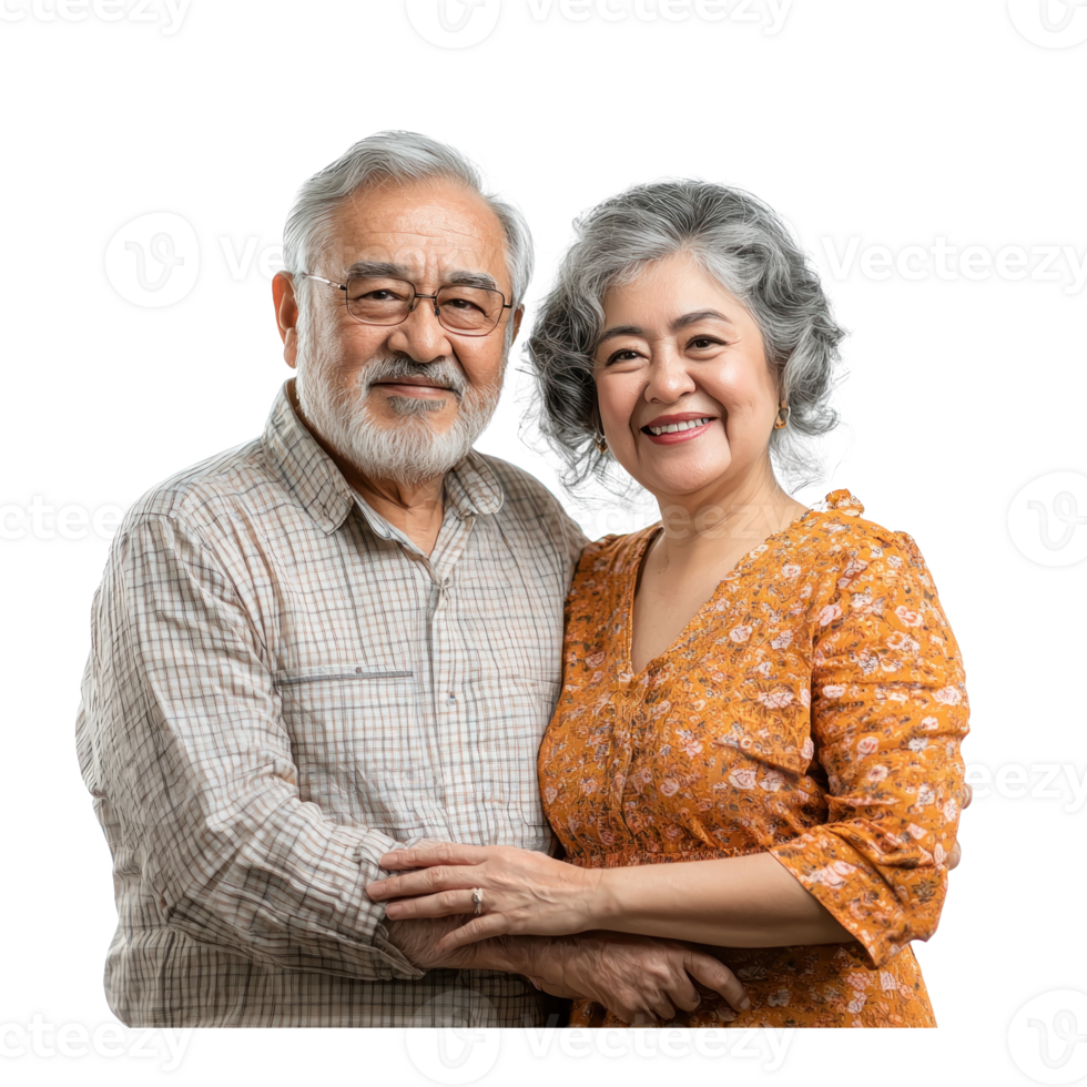 Senior couple celebrating womens day concept isolate on transparent background png